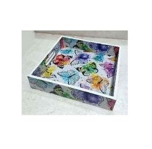 ถาดเสิร์ฟไม้ MDF พิมพ์ลายดอกไม้ ผลิตตามสั่ง คุณภาพสูง 100% ถาดเก็บอาหารเคลือบอีนาเมล ขายดีอันดับต้นๆ - Product Image 1