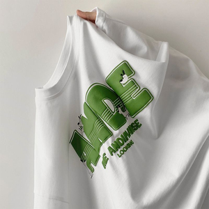 T-shirt tendance marron à imprimé graphique, haut de mode style coréen, col asymétrique, en coton doux et respirant, streetwear chic de créateur - Product Image 6