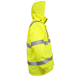 Chaqueta de Seguridad Reflectante de Alta Visibilidad, Impermeable, Ropa de Trabajo de Alta Visibilidad, Chubasquero con Capucha, ANSI Clase 3, Chaqueta de Seguridad para la Construcción - Product Image 3