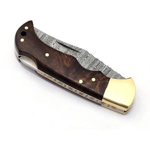 Cuchillo de Bolsillo Burraq DIY Industrial OEM Personalizado Hecho a Mano de Acero de Damasco de 8 Pulgadas con Funda de Cuero, Regalo de Aniversario, Regalo para Padrinos de Boda - Product Image 5