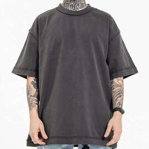 Custom Heavyweight 100% Cotton Oversized <b>Acid</b> Wash T Shirt Vintage Men's Streetwear <b>Drop</b> Shoulder Plain Blank T-Shirt - Product Image 3