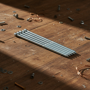 Tornillos para Madera de Doble Punta, Métricos/Pulgadas, Cabeza Ranurada, Rosca Parcial, Clase 4.8 y 6.8, Acero al Carbono Zincado, Estándar DIN PDC - Product Image 1