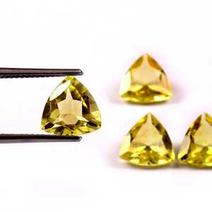 6X6MM Natural Lemon Quartz Trillion Cut Faceted Calibrated Loose Gemstone Jewelry Making Wholesale Lot - Product Image 2
