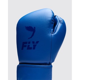 Guantes de Boxeo Fly Superloop Pro X2 Azules al por Mayor, Cuero Genuino de Vaca, Correa de Muñeca Ajustable, Cierre de Gancho y Bucle Elástico - Product Image 2