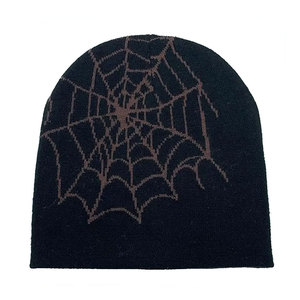 Custom Printing Y2K Jacquard Short Beanies Winter Knitted <b>Hats</b> Designer Cap Distressed Street Style <b>Hat</b> Wholesale Skull Cap Men - Product Image 2