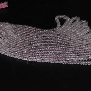 AAA Morganita facetada Rondelle Beads Collar 4-6 MM 16 pulgadas Natural Morganite Beads Strand - Product Image 1