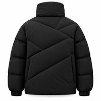 Blouson matelassé pour homme, col montant, bouton unique, coupe-vent, hiver, décontracté, coupe ample, longueur courte, rembourrage en polyester, épais