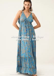 Vestido largo bohemio sin mangas con cuello en V y espalda descubierta para mujer, vestido largo de verano para la playa con dobladillo con volantes, varios colores - Product Image 3