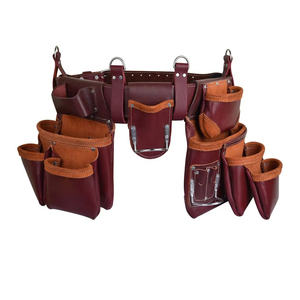 New Arrival Solid Color Heavy Duty Cowhide <b>Leather</b> <b>Tool</b> Belt Customizable OEM Support Low Price PU <b>Leather</b> <b>Tool</b> Bags for Sale - Product Image 1