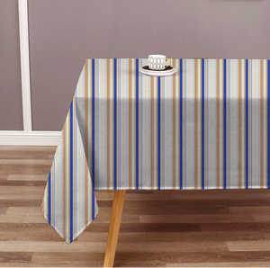 Premium 100% Cotton Yarn Dyed Stripe Design Durable Woven Fabric Washable Anti- Table Cloth Bulk <b>Home</b> <b>Textile</b> Export Supply - Product Image 2