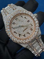 Montre automatique pour homme sertie de diamants, montre-bracelet de luxe entièrement pavée de cristaux, montre de style royal en acier inoxydable, style hip-hop bling