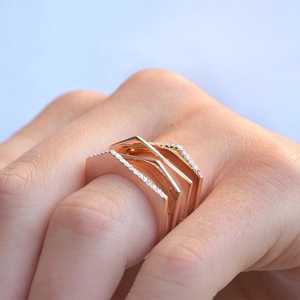 Custom Round Lab Grown Diamond Solitaire Stackable <b>Ring</b> 10K 14K 18K Solid Gold Minimalist <b>Dainty</b> Everyday Wedding Band Wholesale - Product Image 5
