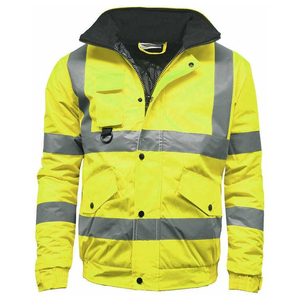 High Visibility <b>Reflective</b> Workwear <b>Jacket</b> <b>Men</b> Full Zip Safety Hoodie Hi Vis Waterproof Windproof Construction <b>Jacket</b> - Product Image 4