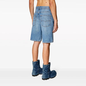 Shorts en jean décontractés pour homme, coupe droite, ajustés, été, 100% coton, respirants, écologiques, bleu noir - Product Image 4