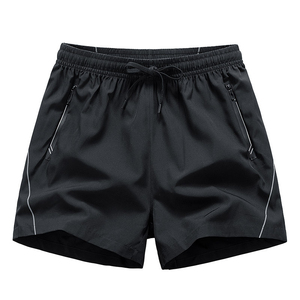 Top Class <b>Men</b> Summer Casual Beach Board <b>Shorts</b> Quick Drying Black Canvas Trunks Elastic Drawstring Breathable Mid Waist <b>Short</b> - Product Image 2
