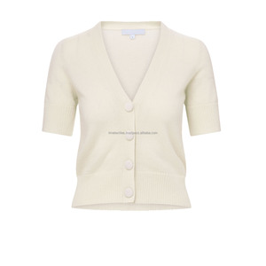 Cardigan en laine/acrylique pour femme, épaisseur standard, manches longues, haute qualité, boutons recouverts, couleurs tendance, hiver - Product Image 1