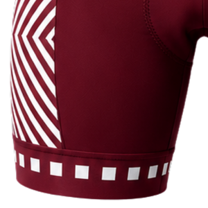Shorts de cyclisme rembourrés blanc bordeaux personnalisés, respirants, extensibles, à séchage rapide, pour la course, l'entraînement, le vélo de route, les sports cyclistiques - Product Image 3