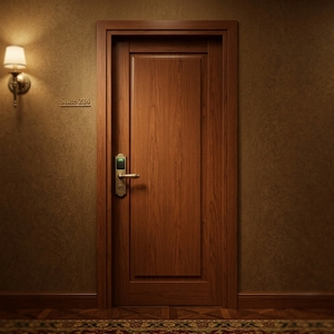 Puerta Interior Moderna de Madera de Caoba con Chapa de Madera, Puerta de Madera Sólida para Dormitorio, Cocina, Apartamento, Casa, Apertura Lateral - Product Image 5