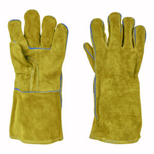 High Quality Workwear Split Leather <b>Gloves</b> Comfortable <b>Knitted</b> Structure Excellent Hand Protection for Welding BBQ - Product Image 6
