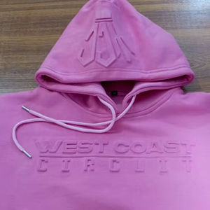 <b>Men</b> High Quality Unisex Heavyweight 400gsm Custom 3D Embossed Print Hoodie Solid Color Winter Autumn Hoodie Essential <b>Sweatshirt</b> - Product Image 1