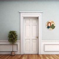 Tableau mural abstrait bohème en aluminium, rond, 20 cm, plaque métallique, motif géométrique, pour salon et chambre à coucher