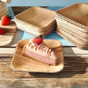 100% platos de fiesta de hoja de palma de bambú cuadrados desechables ecológicos compostables y biodegradables vajilla desechable resistente - Product Image 2