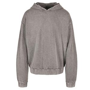 Sweat-shirt à capuche surdimensionné pour homme, gris uni, 100% coton molletonné, décontracté, avec poche brodée, vêtements d'hiver - Product Image 3