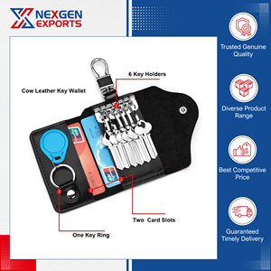 Última llegada de stock: Porta llaves y tarjetas de cuero PU hecho a mano de alta calidad y durabilidad, a un precio de mercado impresionante. - Product Image 2