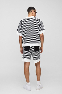 Men's Checkered Pattern <b>Short</b> <b>Shorts</b> Elastic Waist Casual Style <b>Woven</b> Fabric - Product Image 4