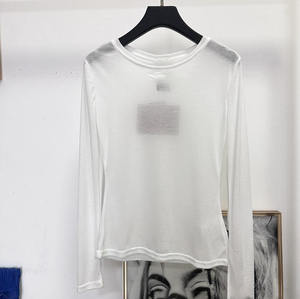 OEM logotipo personalizado diseño básico relajado versátil marca temperamento con verano nuevo diseño especial de manga larga top - Product Image 6