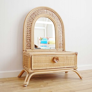 Kid dressing table different designs for sale preschooler dress up <b>vanity</b> rattan make-up desks - Product Image 1