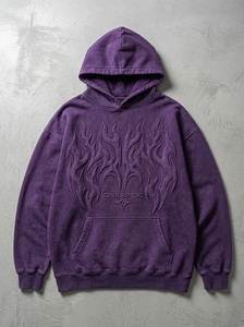 ONEAPEX <b>Men's</b> <b>Purple</b> Embossed <b>Hoodie</b> Oversized Pullover Sweatshirt Streetwear Heavyweight Cotton Casual Hooded Top - Product Image 5