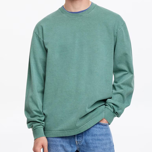 Sudadera Básica de Cuello Redondo para Hombre, Manga Larga, Color Sólido, Estilo Casual, Holgada, de Algodón y Felpa, Moda Urbana - Product Image 2