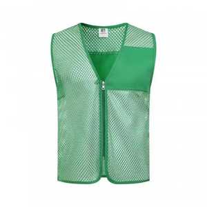 Chaleco de Seguridad de Malla Verde con Cierre de Botones, Chaleco de Entrenamiento de Poliéster, Resistente al Viento y al Agua, con Logotipo Personalizado para Equipos de Fútbol - Product Image 1