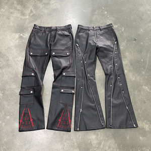 Pantalones Vaqueros Anchos de Talla Grande para Hombre, Estilo Hip Hop Urbano, Lavados, de Alta Calidad, con Revestimiento de Cera Negra - Product Image 4