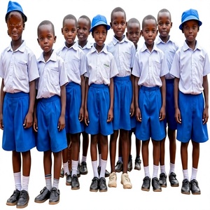 Uniforme scolaire de haute qualité pour l'école primaire, chemise blanche unisexe à manches courtes, ensemble pour enfants, tailles personnalisées, polyester/coton, 5-7 jours - Product Image 2
