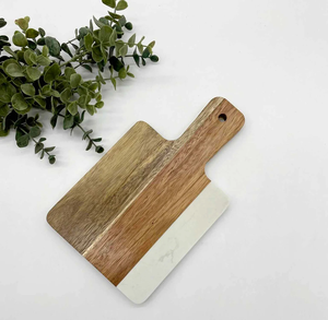 Tabla de Cortar de Madera Natural y Mármol, Apta para Lavavajillas, con Asa de Cuerda de Algodón para Colgar, Accesorios de Cocina, Tabla de Queso de Mármol - Product Image 2