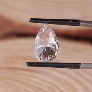 Diamant de laboratoire poli à la main de 8,00 carats, taille poire, couleur E, clarté VVS2, écologique, CVD, diamant en vrac pour la fabrication de bijoux - Product Image 3
