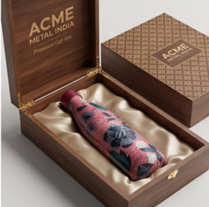 Botella de Agua de Cobre con Base Rosa y Estampado Floral, Elegante y Ecológica para Uso Diario, Yoga, Gimnasio, Viajes, Regalo - Product Image 6