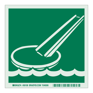 Panneau de signalisation photoluminescent BradyGlo pour évacuation - Panneau PVC pour sols mouillés et circulation pour aéronefs et installations industrielles - Product Image 1