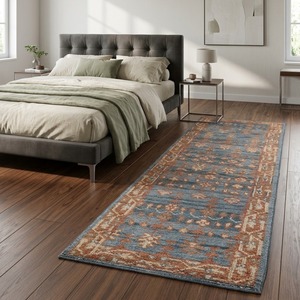 Alfombra de lana hecha a mano con diseños artísticos para decoración moderna del hogar y hostelería. - Product Image 2
