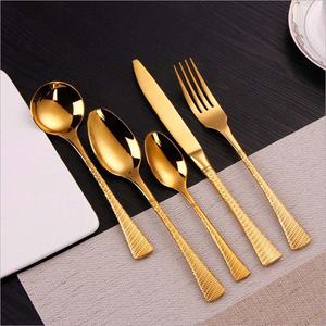 Couverts de luxe en acier inoxydable pour Banquet, argenterie moderne en métal plaqué or Se - Product Image 2