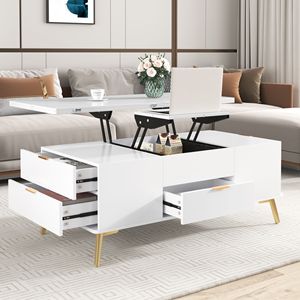 Mesa de Centro Moderna Multifuncional con Tapa Elevable y Cajones, Mueble Versátil - Product Image 2