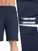 Shorts cargo en toile pour homme, style décontracté chic, avec logo sur le devant, taille élastique, design simple, confort premium.
