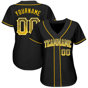 Camiseta de Béisbol Unisex Personalizada con Nombre de Equipo, Número y Patrocinador, Cuello en V, Tela Transpirable, Impresión por Sublimación - Product Image 1