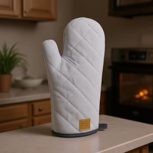 Guanto da Forno Grigio Trapuntato in Cotone Resistente al Calore per Protezione in Cucina - Product Image 3