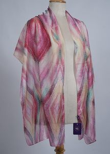 Écharpe en mousseline douce pour femme, motif dégradé pastel, châle long élégant, étole tendance légère, foulard pour usage quotidien - Product Image 5