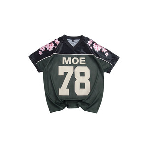 Custom Floral Print Oversized Unisex American Football Jersey Premium Mesh Lightweight Breathable <b>Athletic</b> Graphic Tee Wholesale - Product Image 2