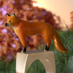 Golden Fox Animal <b>Cocktail</b> <b>Ring</b> Unisex Modern Fashion Statement Jewelry 14K <b>Gold</b> Plated Sterling Silver <b>Ring</b> - Product Image 5