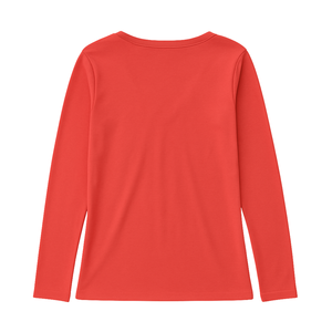 T-shirt pour femme à manches longues et col en V, 100% coton biologique de luxe, coupe classique, doux et confortable, prix raisonnable - Product Image 2